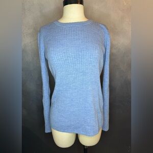 Banana Republic 100% Merino Wool Ribbed Sweater – Size M – Soft Blue